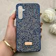قاب گوشی Galaxy S23 FE سامسونگ نگین دار سواروسکی SWAROVSKI پلاک فلزی سرمه ای کد 153038