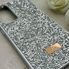 قاب گوشی Galaxy S24 FE سامسونگ نگین دار سواروسکی SWAROVSKI پلاک فلزی نقره ای کد 153040