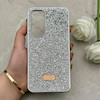 قاب گوشی Galaxy S24 FE سامسونگ نگین دار سواروسکی SWAROVSKI پلاک فلزی نقره ای کد 153040