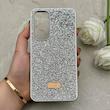 قاب گوشی Galaxy S24 FE سامسونگ نگین دار سواروسکی SWAROVSKI پلاک فلزی نقره ای کد 153040