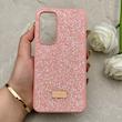 قاب گوشی Galaxy S24 FE سامسونگ نگین دار سواروسکی SWAROVSKI پلاک فلزی صورتی کد 153042