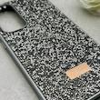 قاب گوشی Galaxy S24 FE سامسونگ نگین دار سواروسکی SWAROVSKI پلاک فلزی خاکستری کد 153044