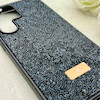 قاب گوشی Galaxy S25 Ultra سامسونگ نگین دار سواروسکی SWAROVSKI پلاک فلزی مشکی کد 153046