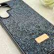 قاب گوشی Galaxy S25 Ultra سامسونگ نگین دار سواروسکی SWAROVSKI پلاک فلزی مشکی کد 153046