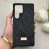 قاب گوشی Galaxy S25 Ultra سامسونگ نگین دار سواروسکی SWAROVSKI پلاک فلزی مشکی کد 153046