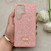 قاب گوشی Galaxy S25 Ultra سامسونگ نگین دار سواروسکی SWAROVSKI پلاک فلزی صورتی کد 153047