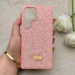 قاب گوشی Galaxy S25 Ultra سامسونگ نگین دار سواروسکی SWAROVSKI پلاک فلزی صورتی کد 153047