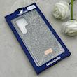 قاب گوشی Galaxy S25 Ultra سامسونگ نگین دار سواروسکی SWAROVSKI پلاک فلزی خاکستری کد 153048