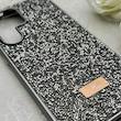 قاب گوشی Galaxy S25 Ultra سامسونگ نگین دار سواروسکی SWAROVSKI پلاک فلزی خاکستری کد 153048