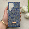قاب گوشی Galaxy S25 Ultra سامسونگ نگین دار سواروسکی SWAROVSKI پلاک فلزی سرمه ای کد 153052