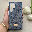 قاب گوشی Galaxy S25 Ultra سامسونگ نگین دار سواروسکی SWAROVSKI پلاک فلزی سرمه ای کد 153052