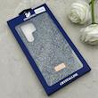 قاب گوشی Galaxy S23 Ultra سامسونگ نگین دار سواروسکی SWAROVSKI پلاک فلزی سرمه ای کد 153053