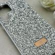 قاب گوشی Galaxy S23 Ultra سامسونگ نگین دار سواروسکی SWAROVSKI پلاک فلزی نقره ای کد 153054