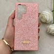 قاب گوشی Galaxy S23 Ultra سامسونگ نگین دار سواروسکی SWAROVSKI پلاک فلزی صورتی کد 153057