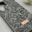 قاب گوشی Galaxy S23 Ultra سامسونگ نگین دار سواروسکی SWAROVSKI پلاک فلزی خاکستری کد 153058