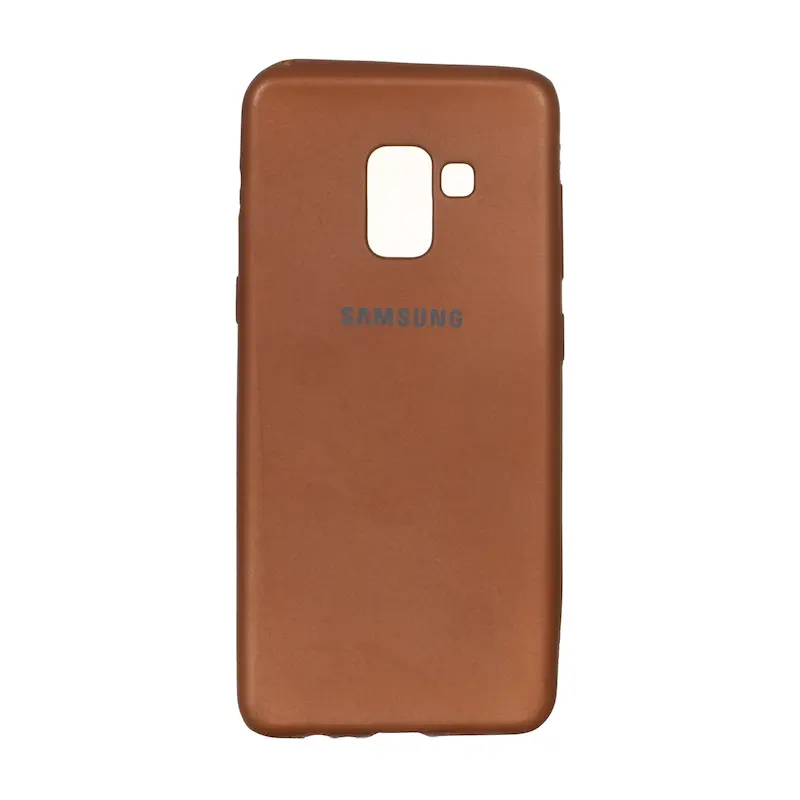 قاب گوشی Galaxy A8 2018 سامسونگ طرح سیلیکونی ژله ای TPU قهوه ای روشن کد 98880