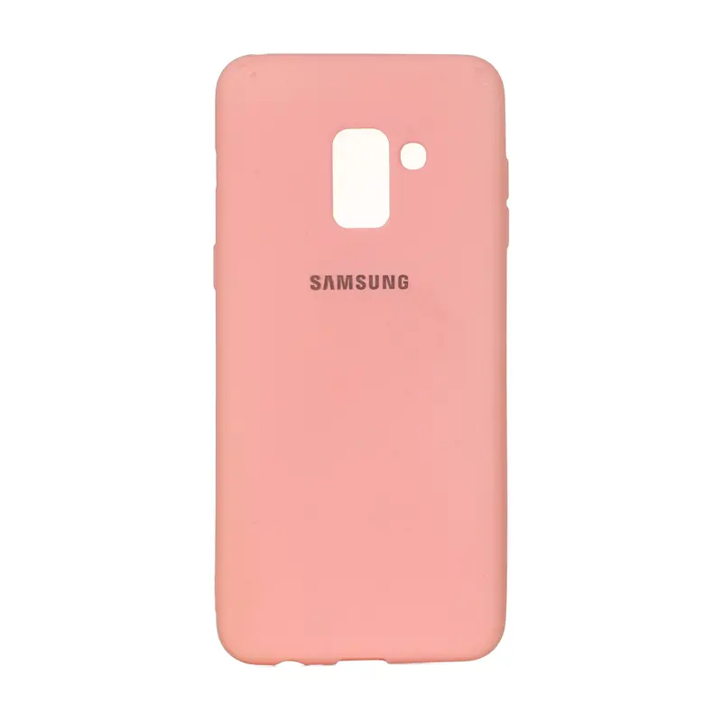 قاب گوشی Galaxy A8 2018 سامسونگ طرح سیلیکونی ژله ای TPU صورتی روشن کد 98885