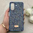 قاب گوشی Redmi 13C - Poco C65 شیائومی نگین دار سواروسکی SWAROVSKI پلاک فلزی سرمه ای کد 153071