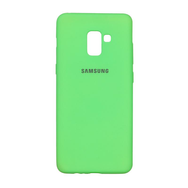 قاب گوشی Galaxy A8 Plus سامسونگ طرح سیلیکونی ژله ای TPU سبز کد 98904