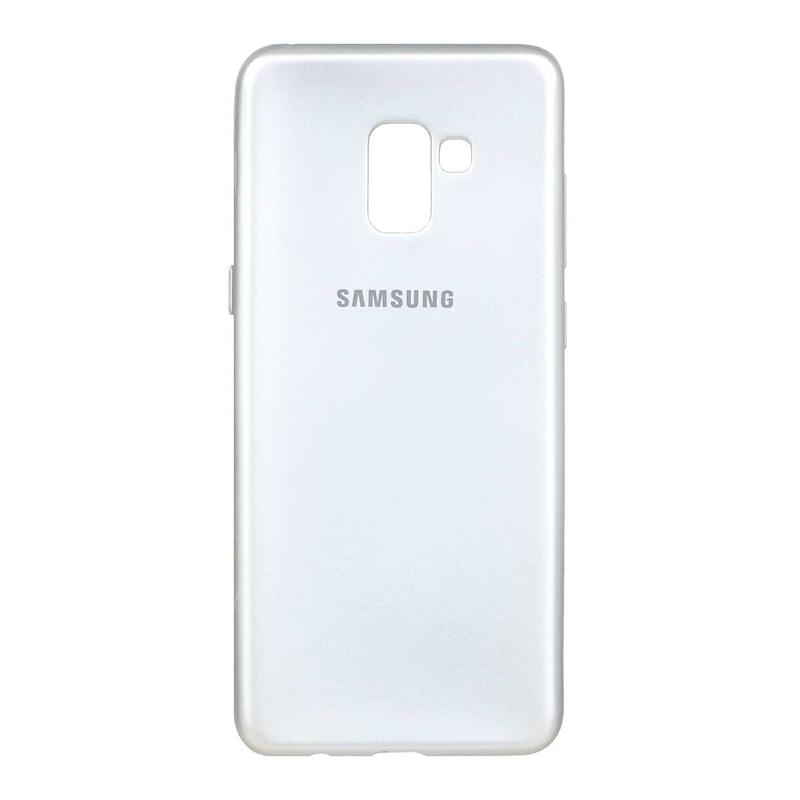 قاب گوشی Galaxy A8 Plus سامسونگ طرح سیلیکونی ژله ای TPU نقره ای کد 98910