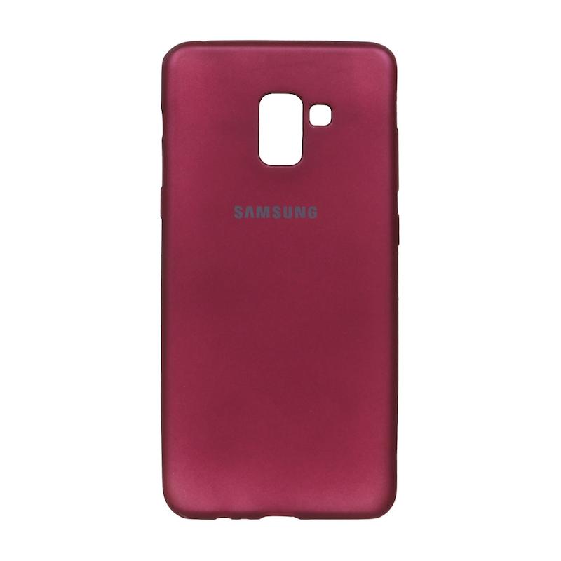 قاب گوشی Galaxy A8 Plus سامسونگ طرح سیلیکونی ژله ای TPU عنابی کد 98911
