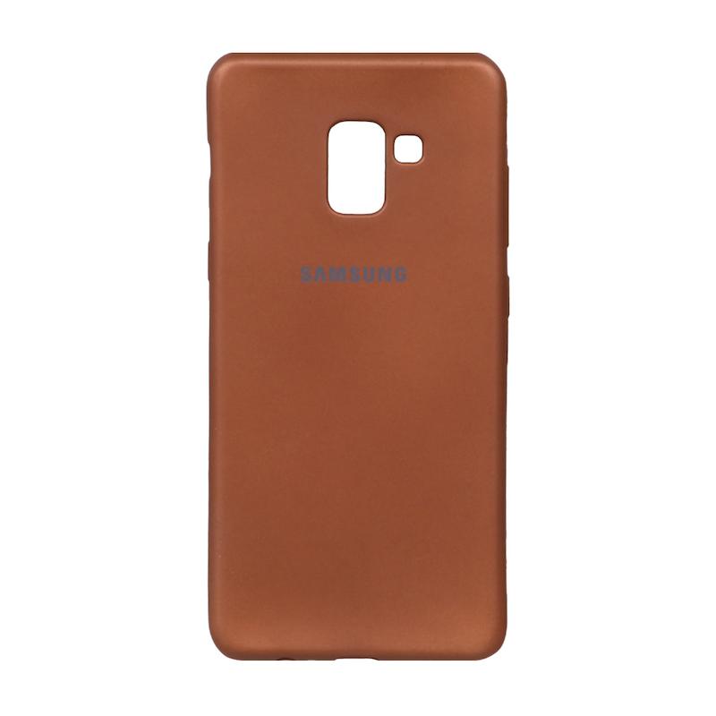 قاب گوشی Galaxy A8 Plus سامسونگ طرح سیلیکونی ژله ای TPU قهوه ای کد 98912