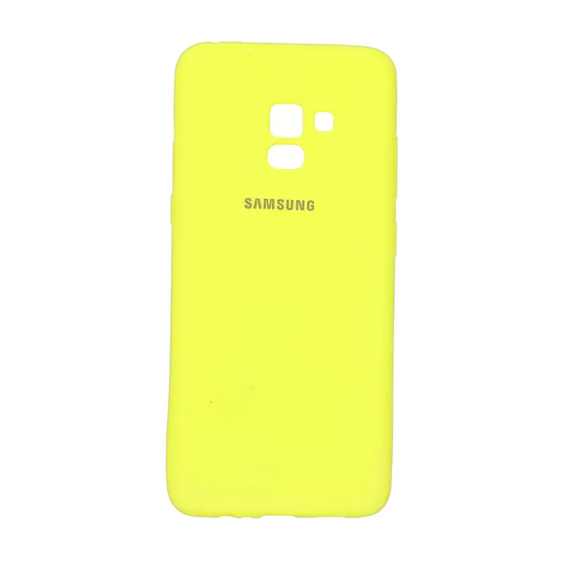 قاب گوشی Galaxy A8 Plus سامسونگ طرح سیلیکونی ژله ای TPU زرد فانتزی کد 98913