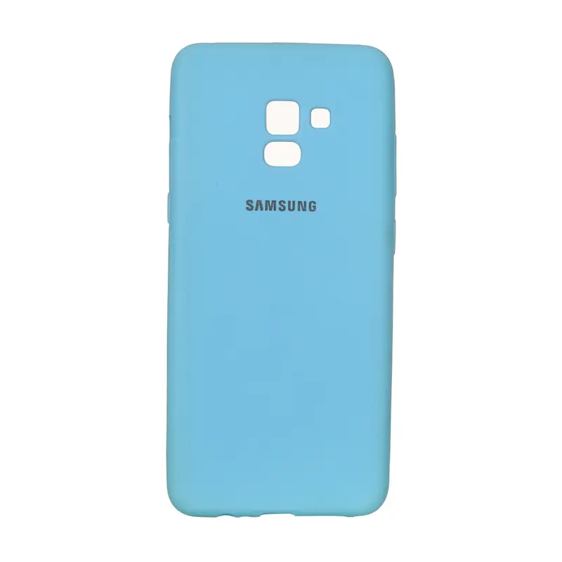 قاب گوشی Galaxy A8 Plus سامسونگ طرح سیلیکونی ژله ای TPU آبی روشن کد 98914