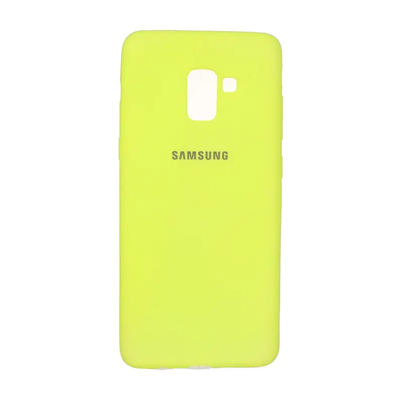 قاب گوشی Galaxy A8 Plus سامسونگ طرح سیلیکونی ژله ای TPU زرد کد 98915