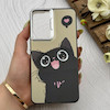 قاب گوشی Galaxy S21 FE سامسونگ So CooL اورجینال فانتزی براش لیزری لنز کرومی طرح گربه کیوت کد 152435