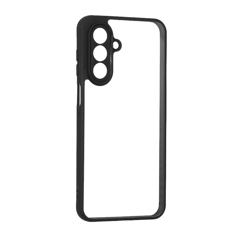 قاب گوشی Galaxy A17 سامسونگ پشت طلق شفاف دور سیلیکونی دور رنگی محافظ لنز برجسته مشکی کد 98944