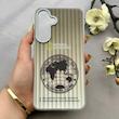قاب گوشی Galaxy S25 FE سامسونگ کرکره ای لیزری سخت Hard براش اسپرت لنزسیلور طرح نشنال جئوگرافیک کد 152246