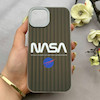 قاب گوشی iPhone 13 - iPhone 14 آیفون کرکره ای لیزری سخت Hard براش اسپرت لنزسیلور طرح NASA کد 152270