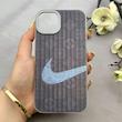قاب گوشی iPhone 13 - iPhone 14 آیفون کرکره ای لیزری سخت Hard براش اسپرت لنزسیلور طرح NIKE کد 152271