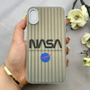 قاب گوشی iPhone X - XS آیفون کرکره ای لیزری سخت Hard براش اسپرت لنزسیلور طرح NASA کد 152275