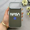 قاب گوشی iPhone 17 Pro Max آیفون کرکره ای لیزری سخت Hard براش اسپرت لنزسیلور طرح NASA کد 152309