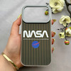 قاب گوشی iPhone 17 Pro آیفون کرکره ای لیزری سخت Hard براش اسپرت لنزسیلور طرح NASA کد 152322