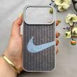 قاب گوشی iPhone 17 Pro آیفون کرکره ای لیزری سخت Hard براش اسپرت لنزسیلور طرح NIKE کد 152323