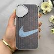 قاب گوشی iPhone 16 آیفون کرکره ای لیزری سخت Hard براش اسپرت لنزسیلور طرح NIKE کد 152338