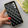 قاب گوشی Galaxy A15 سامسونگ ژله ای مای کیس گلد لاین لوزی دور طلایی محافظ لنز دار مشکی کد 154195
