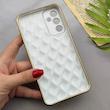 قاب گوشی Galaxy A34 سامسونگ ژله ای مای کیس گلد لاین لوزی دور طلایی محافظ لنز دار سفید کد 154201