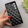 قاب گوشی Galaxy A35 سامسونگ ژله ای مای کیس گلد لاین لوزی دور طلایی محافظ لنز دار مشکی کد 154203