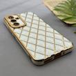 قاب گوشی Galaxy A54 سامسونگ ژله ای مای کیس گلد لاین لوزی دور طلایی محافظ لنز دار سفید کد 154204