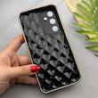 قاب گوشی Galaxy A55 سامسونگ ژله ای مای کیس گلد لاین لوزی دور طلایی محافظ لنز دار مشکی کد E18-154207