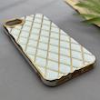 قاب گوشی iPhone 7 - iPhone 8 - iPhone SE 2020 - iPhone SE 2022 آیفون ژله ای مای کیس گلد لاین لوزی دور طلایی محافظ لنز دار سفید کد 154215