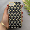 قاب گوشی iPhone 7 - iPhone 8 - iPhone SE 2020 - iPhone SE 2022 آیفون ژله ای مای کیس گلد لاین لوزی دور طلایی محافظ لنز دار مشکی کد 154216