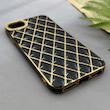 قاب گوشی iPhone 7 - iPhone 8 - iPhone SE 2020 - iPhone SE 2022 آیفون ژله ای مای کیس گلد لاین لوزی دور طلایی محافظ لنز دار مشکی کد 154216