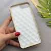 قاب گوشی iPhone 7 Plus - iPhone 8 Plus آیفون ژله ای مای کیس گلد لاین لوزی دور طلایی محافظ لنز دار سفید کد 154218