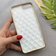 قاب گوشی iPhone 7 Plus - iPhone 8 Plus آیفون ژله ای مای کیس گلد لاین لوزی دور طلایی محافظ لنز دار سفید کد 154218