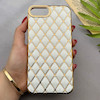 قاب گوشی iPhone 7 Plus - iPhone 8 Plus آیفون ژله ای مای کیس گلد لاین لوزی دور طلایی محافظ لنز دار سفید کد 154218